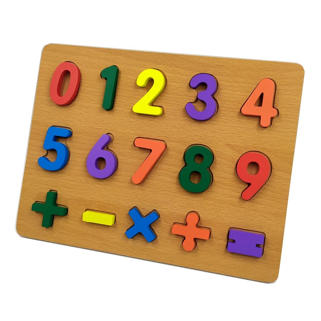 Quebra Cabeça Numerais E Símbolos Brinquedo Educativo Madeira
