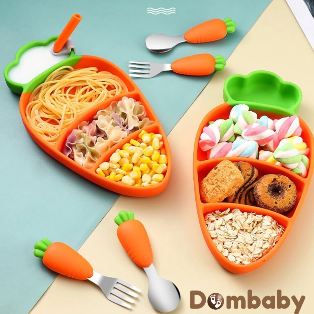 Cenourinha Kids – Alimentação Divertida p/ Bebê 6 Peças – Ventosa e Divisórias