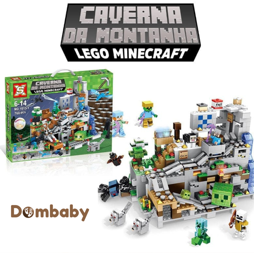 Bloco de Montar Minecraft - Modelo Caverna da Montanha