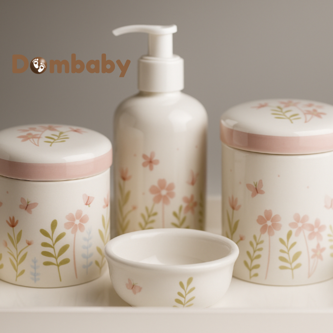 Kit Higiene Bebê Porcelana Floral