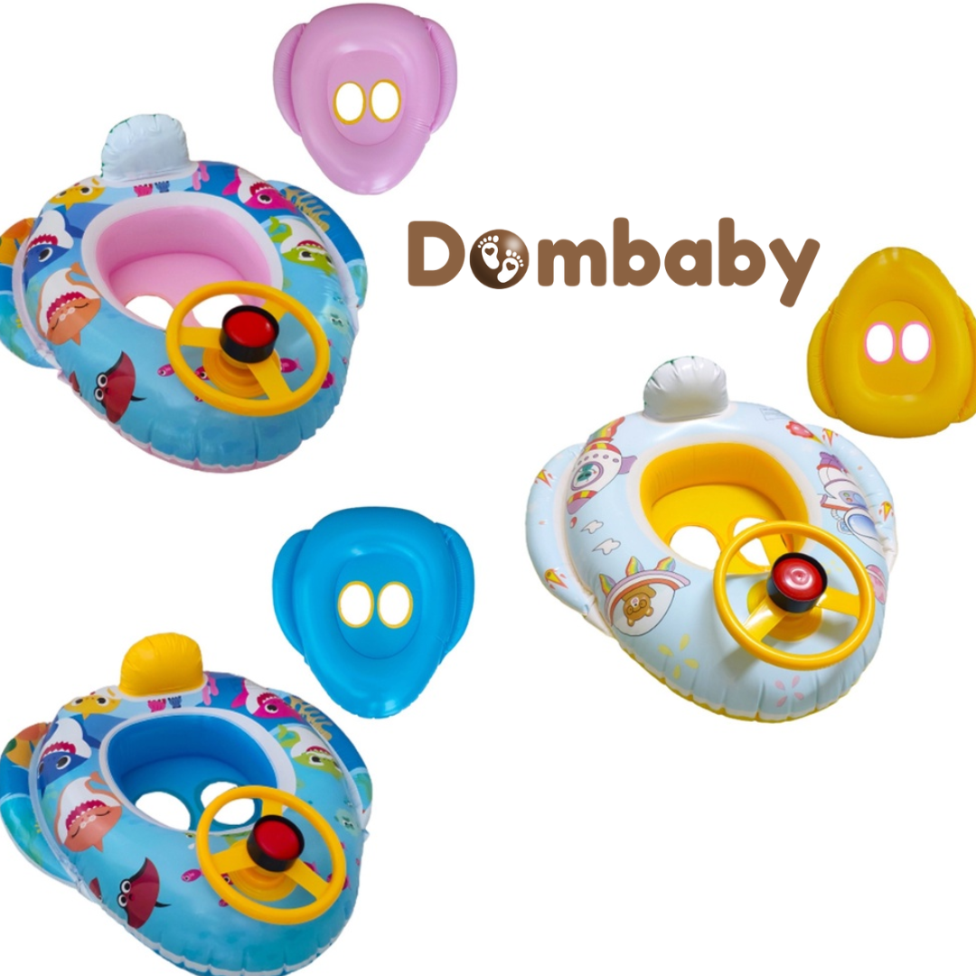 Boia Inflável p/ Bebês Tubarão ou Astronauti com Buzina e Fraldário