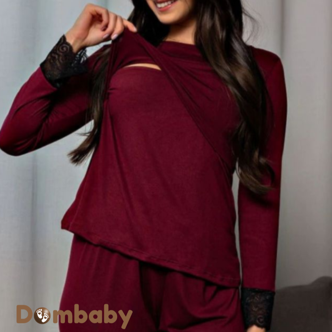 ConfortGest™ – Kit 2 Pijamas de Amamentação & Gestante