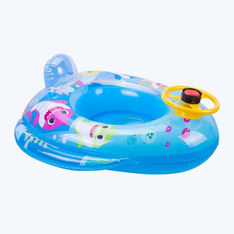 Boia Inflável p/ Bebês Tubarão ou Astronauti com Buzina e Fraldário