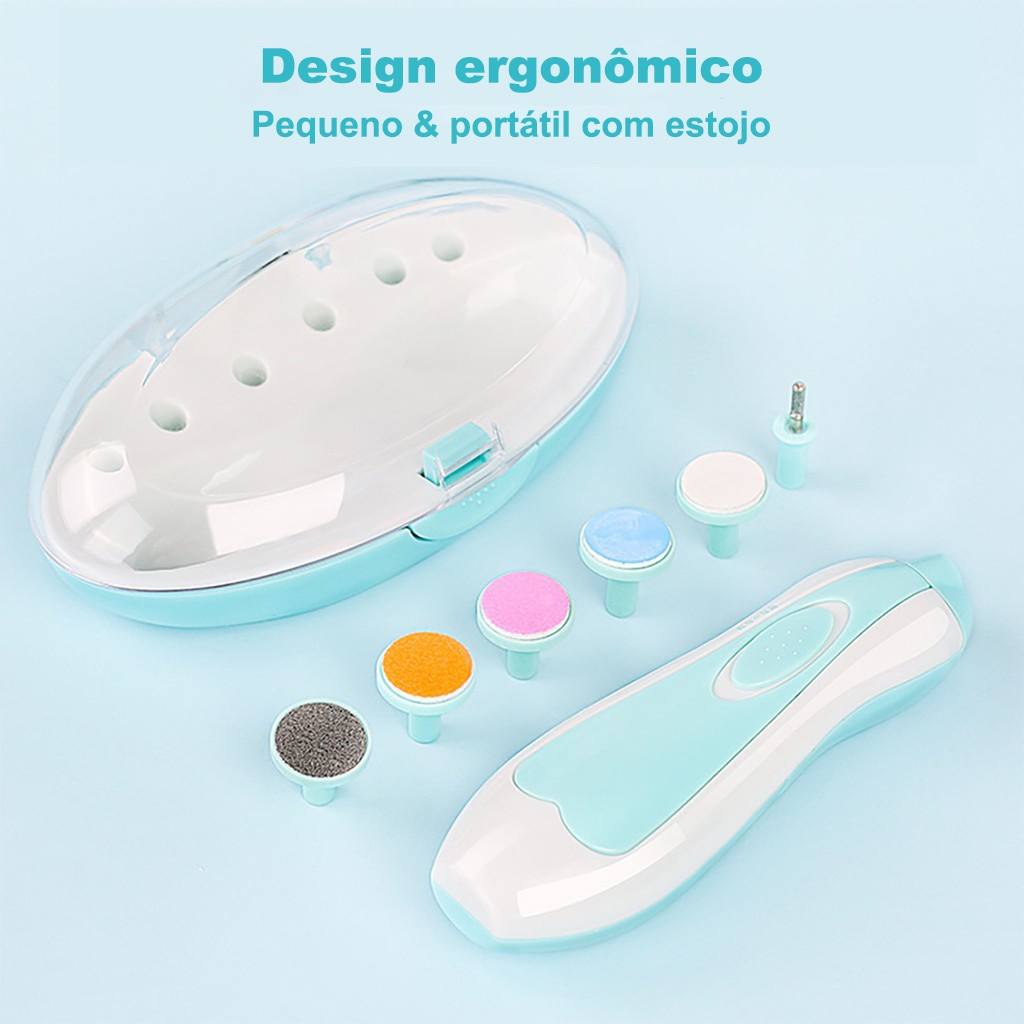 Lixa de Unha Elétrico Aparador Cortador Para Bebê Infantil Rosa/Azul