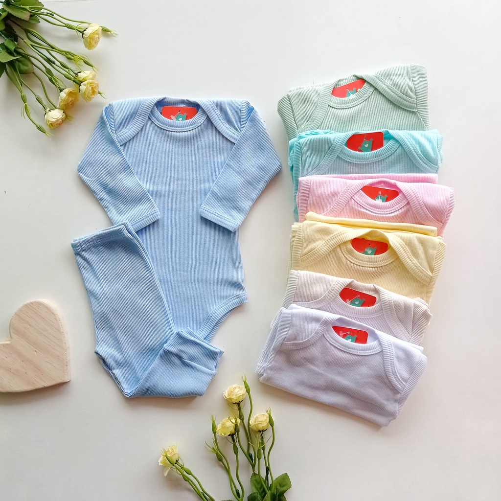 Kit 10 Peças Conjunto Body Manga Longa + Liso Infantil Bebê Menino e Menina