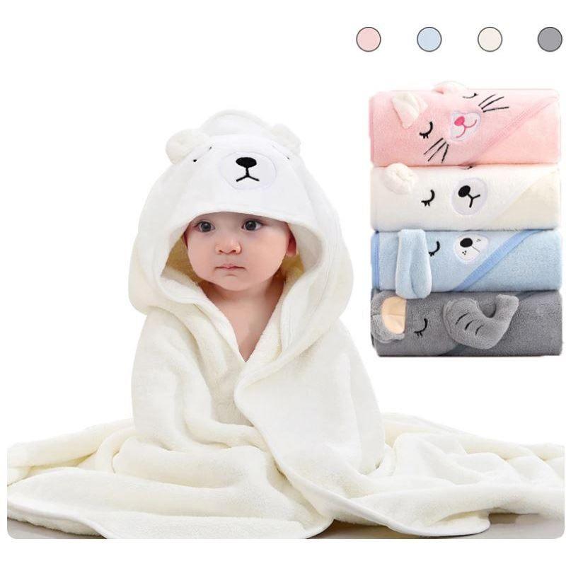 Toalha Banho Felpuda Infantil Bebe Bichinhos Grande Capuz