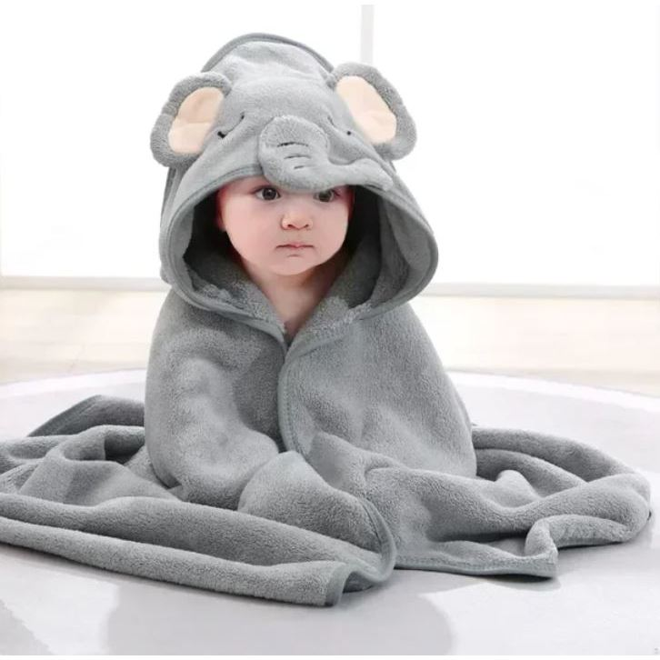 Toalha De Banho Felpuda Infantil Bebe Bichinhos Grande Capuz