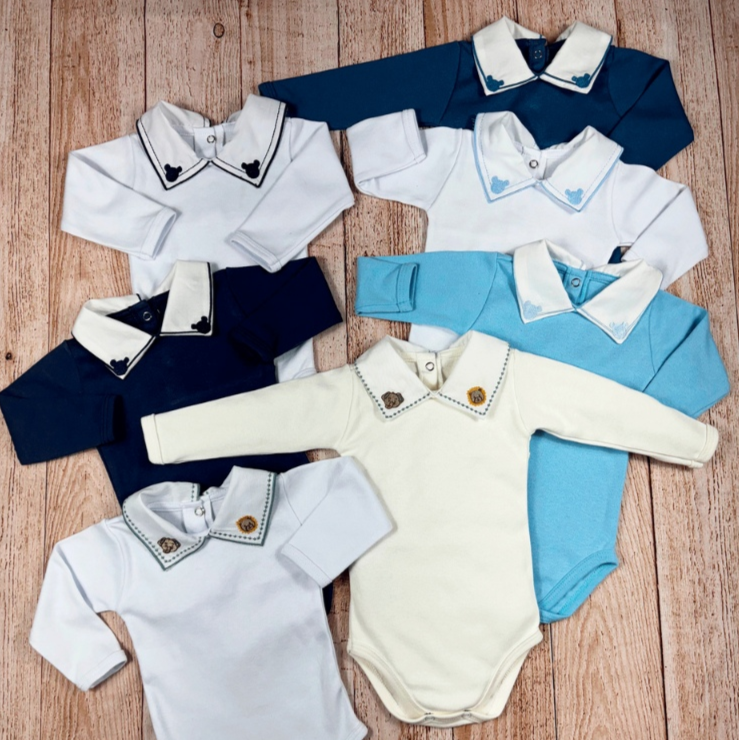 Body Bebe Menino Recem Nascido Gola Bordada