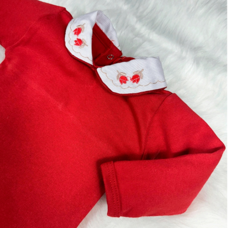 Body Bebê Menina com Gola Bordada – Conforto e Elegância