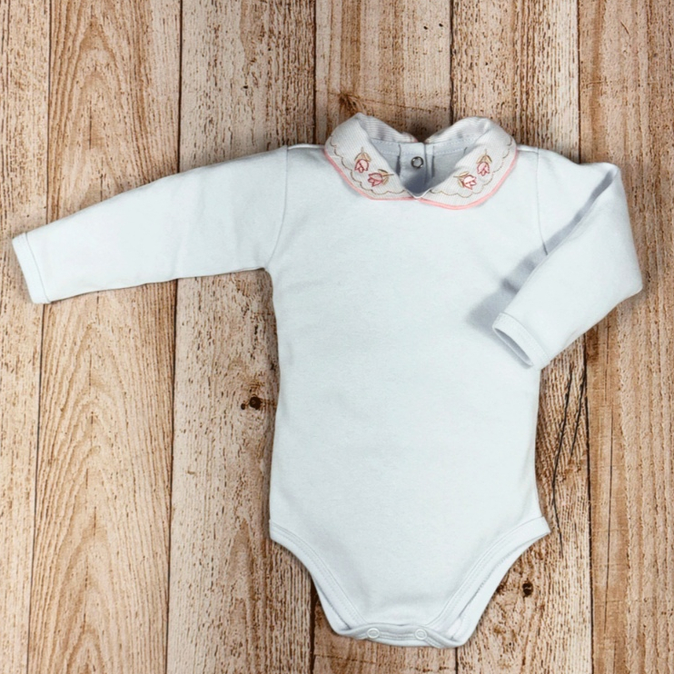 Body Bebe Menina Recem Nascido Gola Bordada