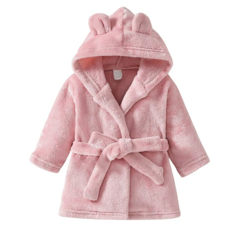 Roupão Infantil Quentinho Com Capuz e Cinto Tecido Plush Antialérgico