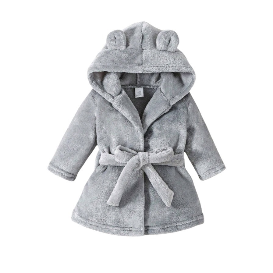 Roupão Infantil Quentinho Com Capuz e Cinto Tecido Plush Antialérgico