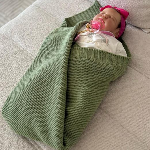 Manta Cobertor Tricot Bebê Saída Maternidade Recém Nascido Lã