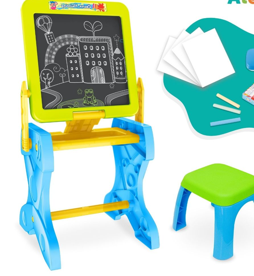 Mesa Infantil Lousa Mágica Mesinha Interativa de Desenho C/ Banco