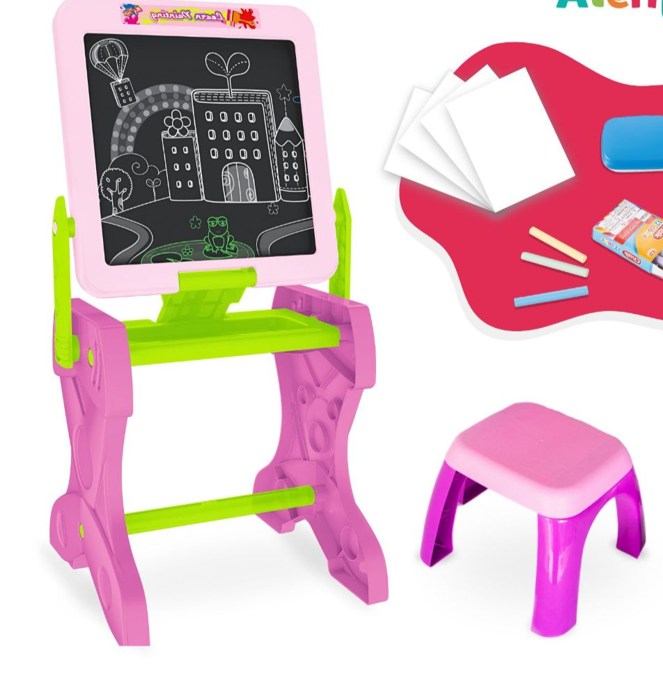 Mesa Infantil Lousa Mágica Interativa com Banco – Desenho, Aprendizado e Diversão