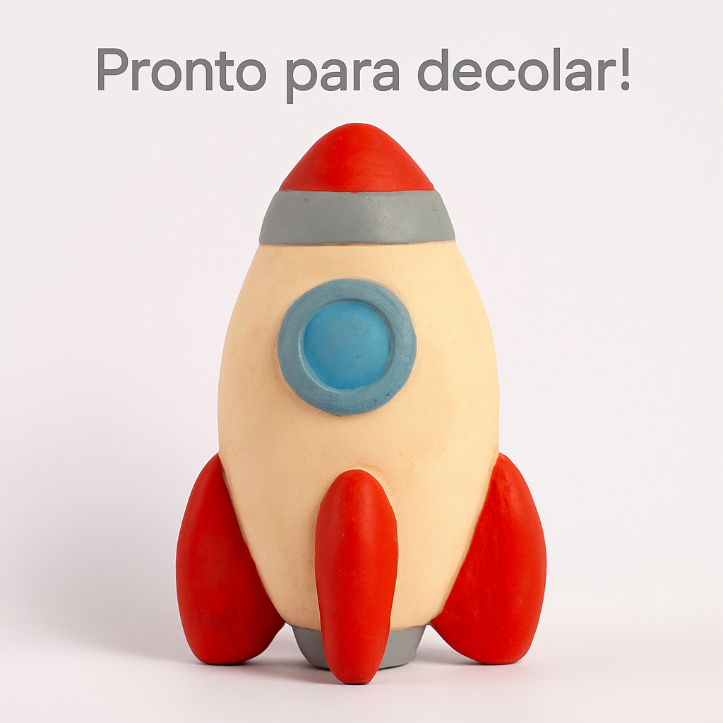 Mordedores Bebê Kit Foguete Avião Submarino – Látex Natural Pintado à Mão | Macio, Seguro e Aprovado INMETRO