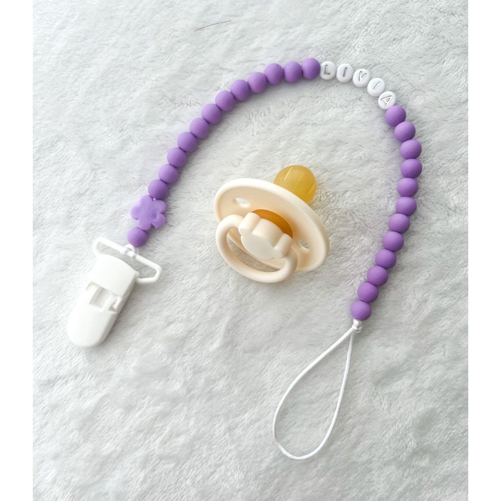 Prendedor de chupeta personalizado com nome para bebês