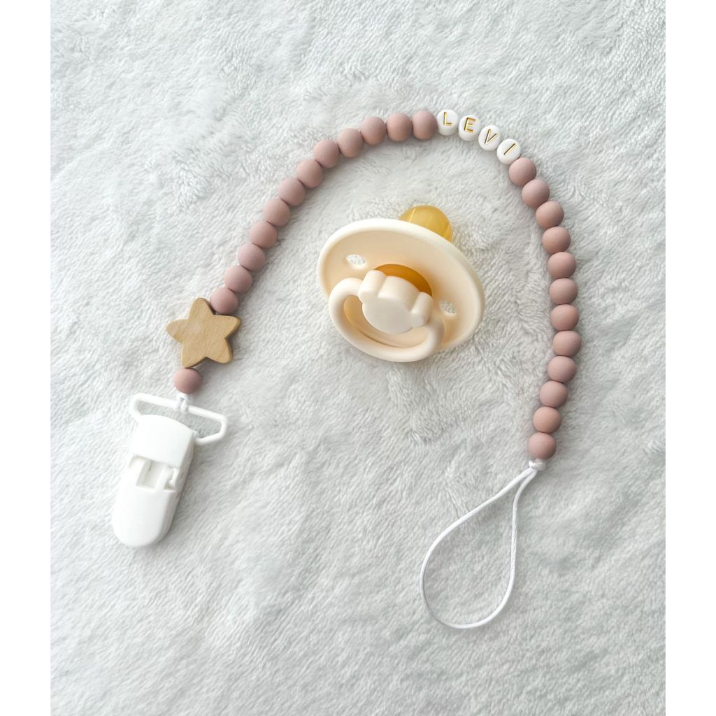 Prendedor de chupeta personalizado com nome para bebês
