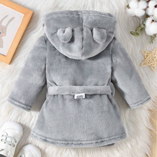 Roupão Infantil Quentinho Com Capuz e Cinto Tecido Plush Antialérgico
