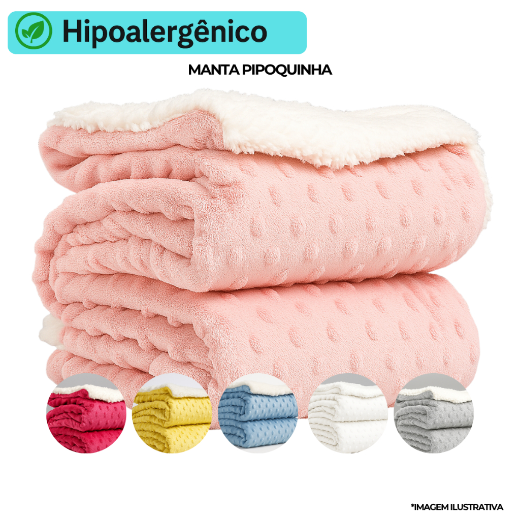 Manta Cobertor Pipoquinha Saida Recem Nascido Premium Soft Bolha Carnerinho