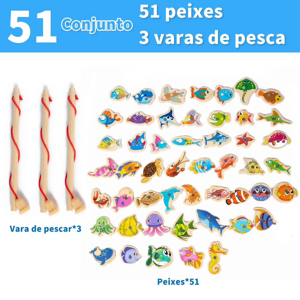 Pescaria Magnética Montessori 🎣 – Diversão & Aprendizado Pais e Filhos