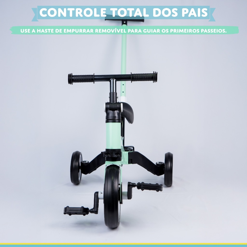 Triciclo Infantil 5 em 1 – Cresce com Seu Filho! De Passeio a Bicicleta de Equilíbrio