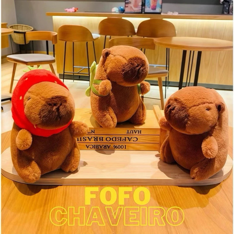 Chaveiro de Pelúcia Kawaii Capivara – Fofinho, Macio e Perfeito para Bolsa ou Mochila