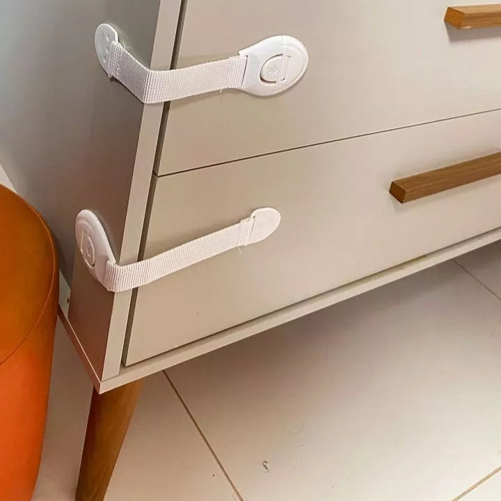 Kit 10/20 Travas de Segurança para Gavetas e Armários – Proteção para Bebê
