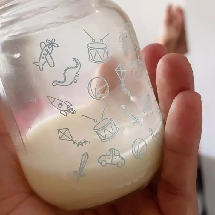 Kit 6 Frascos de Vidro para Leite Materno 200ml com Graduação