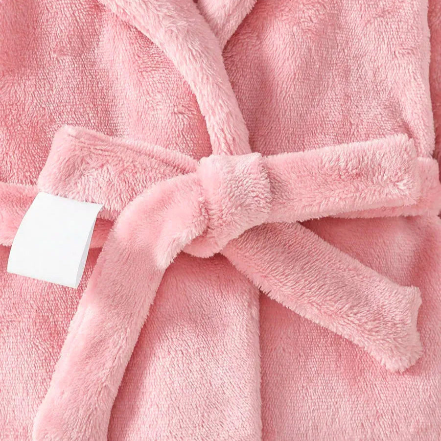 Roupão Infantil Quentinho Com Capuz e Cinto Tecido Plush Antialérgico