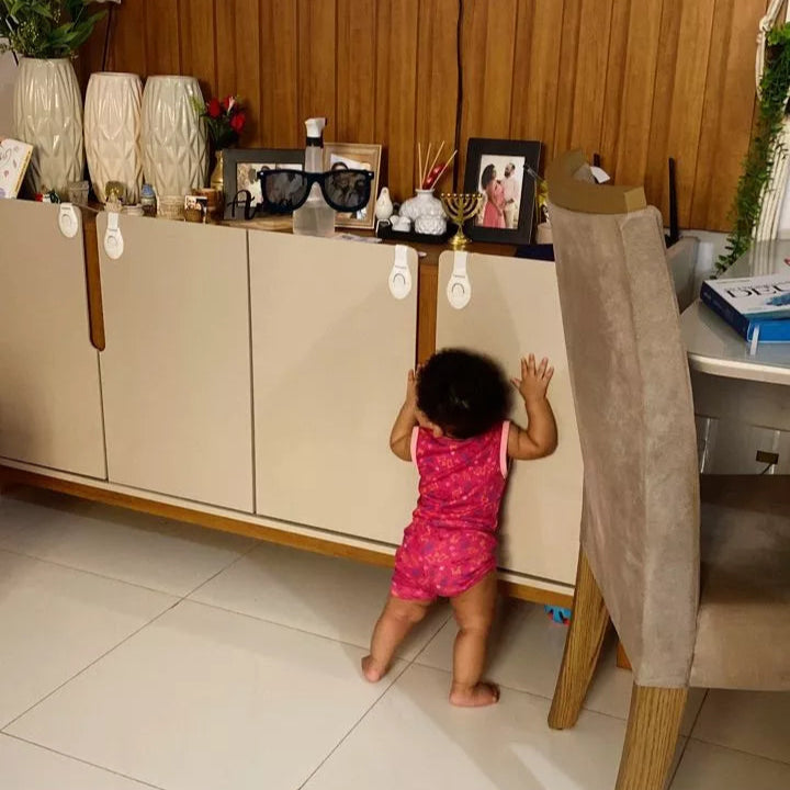 Kit 10/20 Travas de Segurança para Gavetas e Armários – Proteção para Bebê