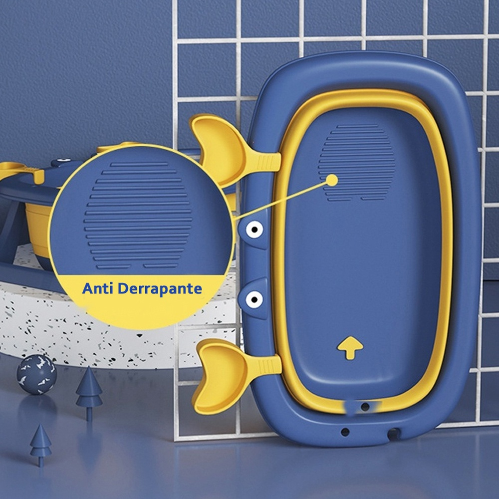 TOPAKIDS Banheira para Bebê Infantil Retrátil Dobrável Modelo Caranguejo 28 Litros 0-2 Anos de Idade
