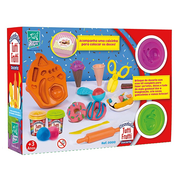 Massinha de Modelar Infantil Doceria Com Cheiro de Tutti-Frutti + Acessórios - Super Toys
