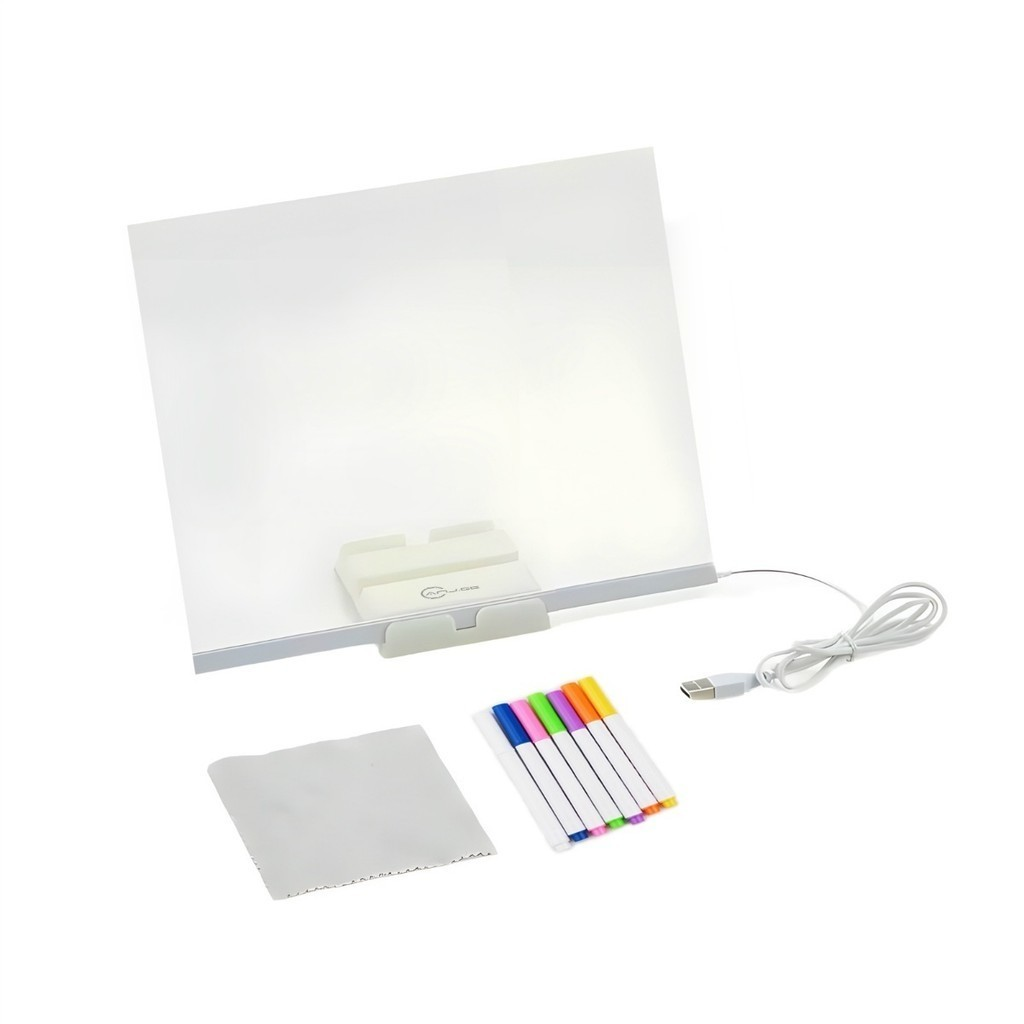 Luminária LED Escrever Abajur 3D 15X15 quadro de notas tela pra escrever decoração quarto sala casa em acrílico