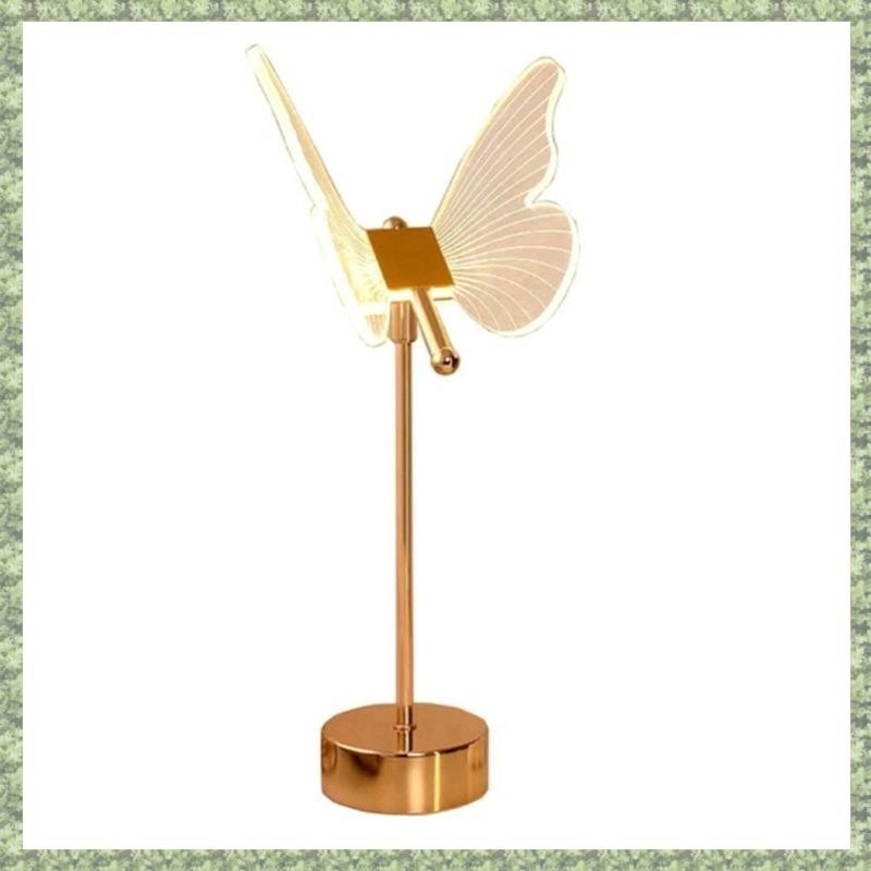 Candeeiro de mesa borboleta, luz noturna nórdica para quarto bivolt 3cors