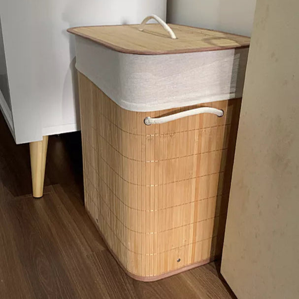 Cesto de Roupas Dobrável em Bambu 60L – Organização com Sofisticação | DomBaby
