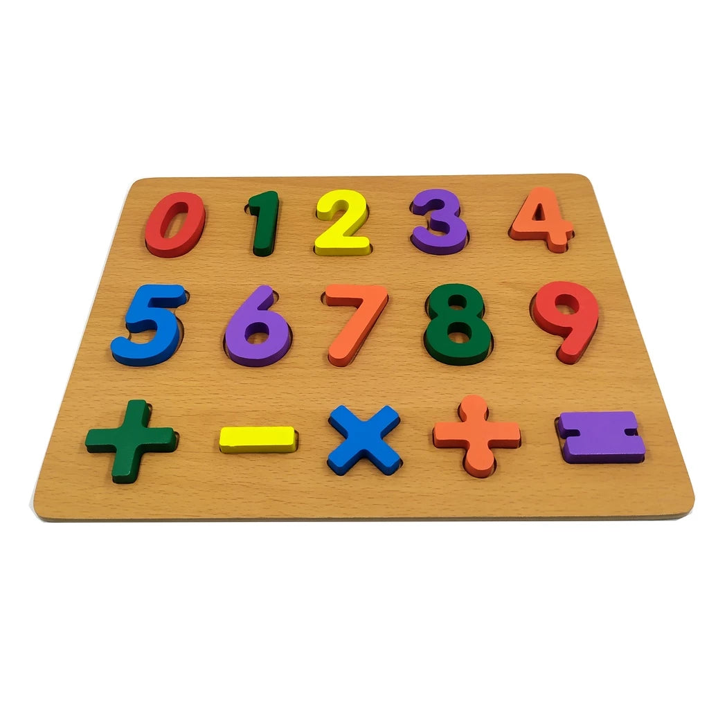 Quebra Cabeça Numerais E Símbolos Brinquedo Educativo Madeira