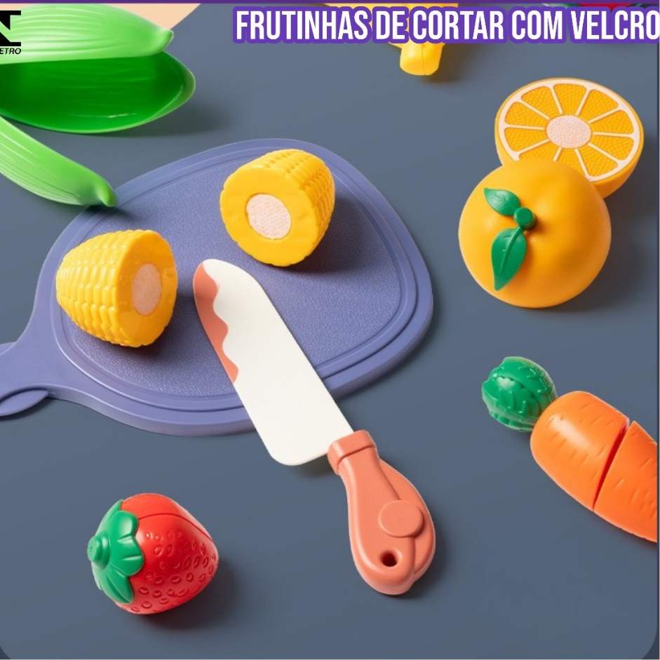 Brinquedo Montessori Frutas e Legumes de Cortar em Madeira – Educativo e Divertido