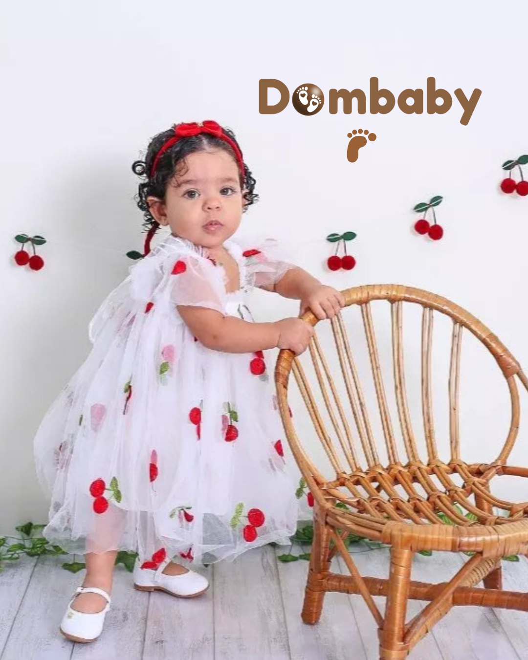 Vestido Borboleta  Com Asas | De Verão Cereja Bordado Para Meninas