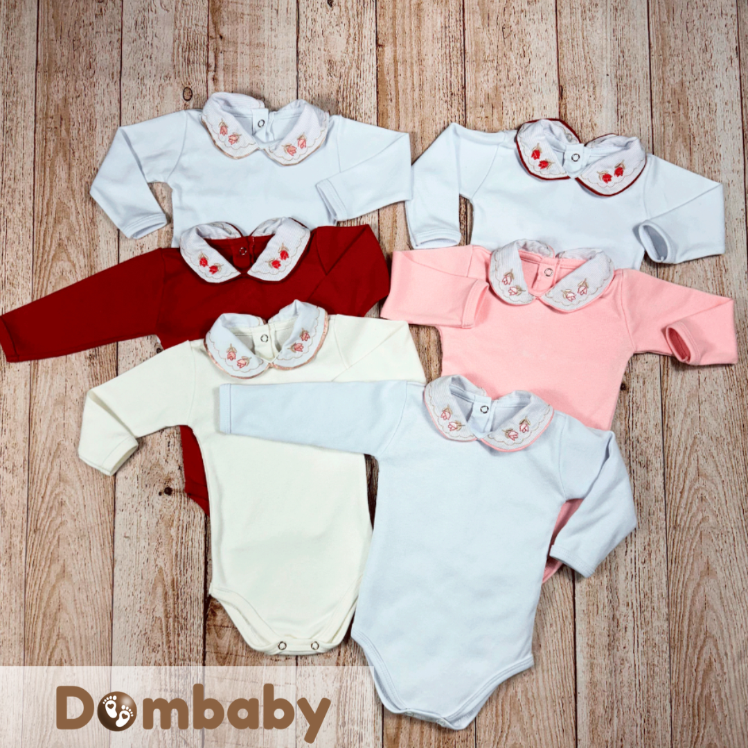 Body Bebê Menina com Gola Bordada – Conforto e Elegância