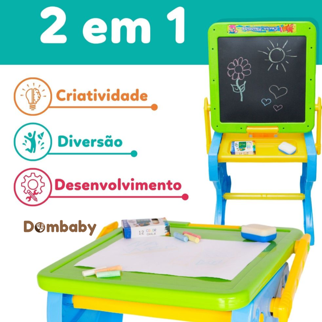 Mesa Infantil Lousa Mágica Interativa com Banco – Desenho, Aprendizado e Diversão