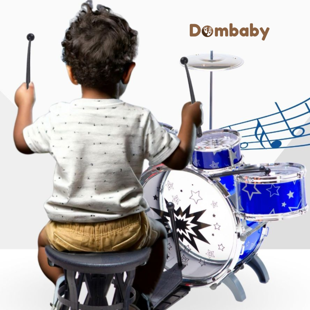 Mini Bateria Infantil Musical com Prato, Tambor e Baquetas