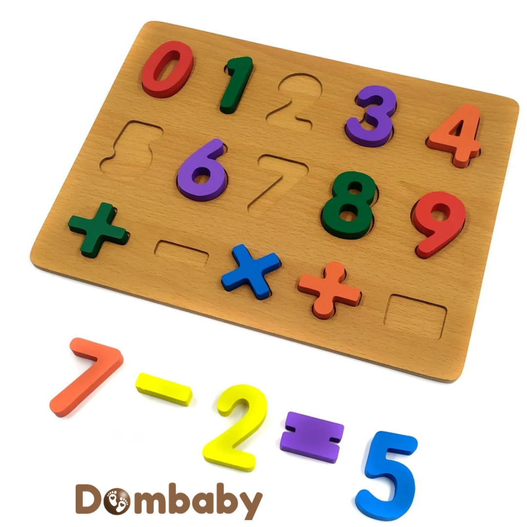 Tabuleiro de Números em Madeira – Brinquedo Educativo Pedagógico Infantil Didático