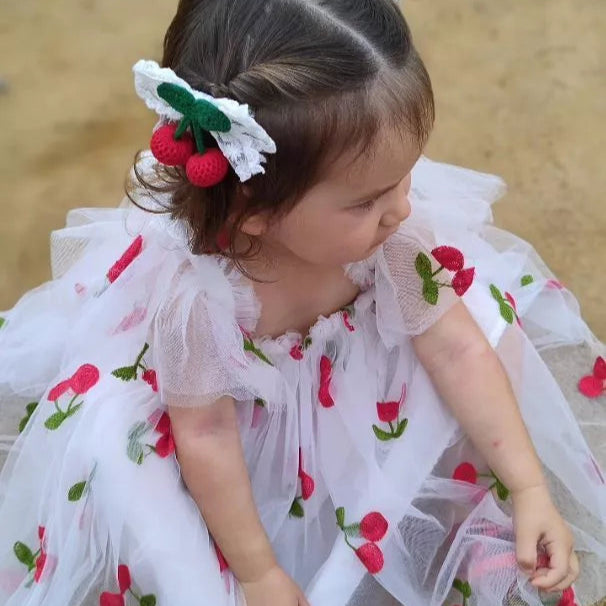 Vestido Borboleta  Com Asas | De Verão Cereja Bordado Para Meninas