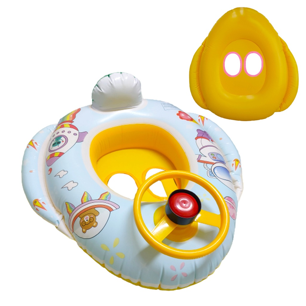 Boia Inflável p/ Bebês Tubarão ou Astronauti com Buzina e Fraldário