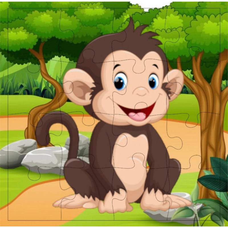 Kit 12 Jogos Quebra Cabeça Infantil em Madeira Mdf 16 peças cada (12 unidades)