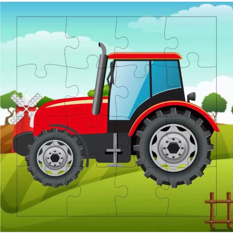 Kit 12 Jogos Quebra Cabeça Infantil em Madeira Mdf 16 peças cada (12 unidades)