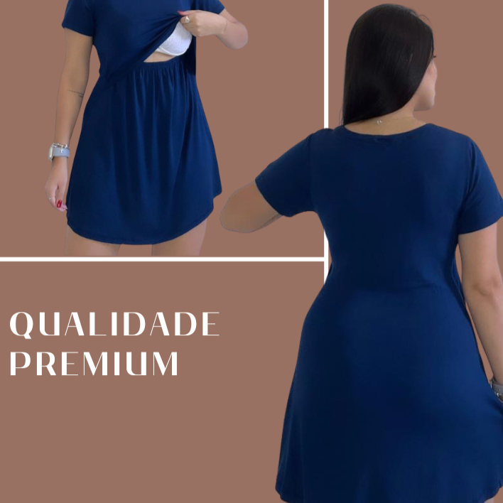 Vestido Amamentação Gestante Cores Premium Grávida Amamentar Maternidade Casual Vestidos Manga Curta