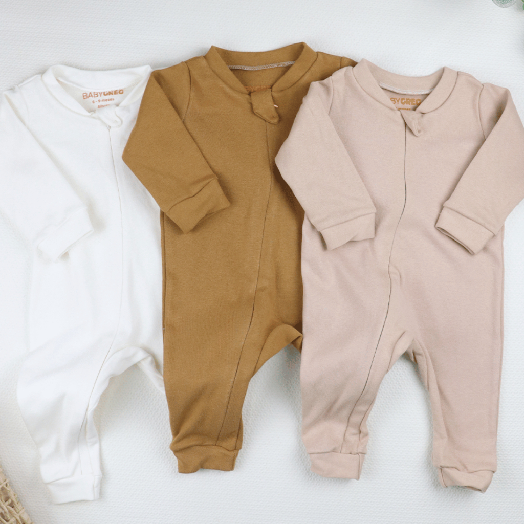  3 Macacão de Bebe Minimalista premium com Ziper 