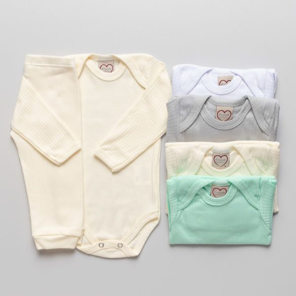 Kit 10 Peças Conjunto Body Manga Longa + Liso Infantil Bebê Menino e Menina